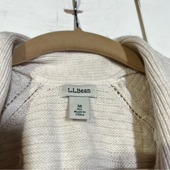 L.L. Bean Women's Open Front Cardigan Size Medium White - Picture 3 of 8